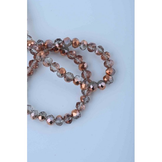 6MM BAKIR RENK KRİSTAL BONCUK 50 DİZİ