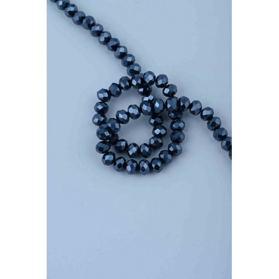 6MM LACİVERT RENK KRİSTAL BONCUK 50 DİZİ