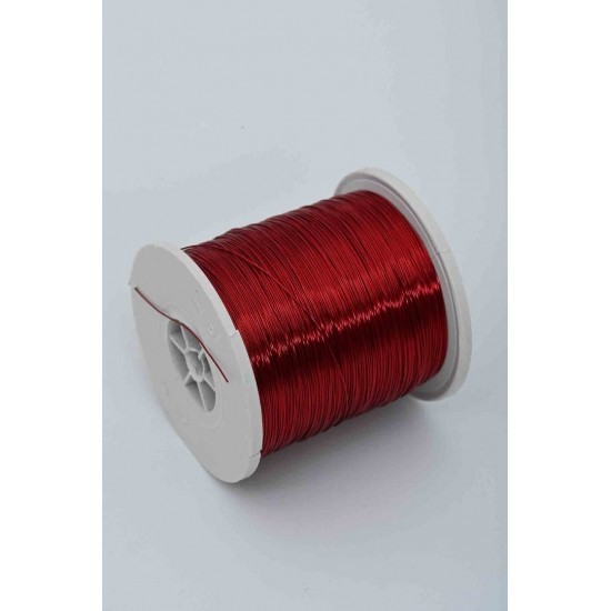 Bordo Renk Boyalı 0,40 mm Kalınlığında Makara Tel 500 gr