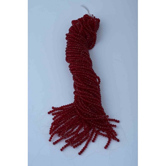 6MM BORDO RENK KRİSTAL BONCUK 50 DİZİ