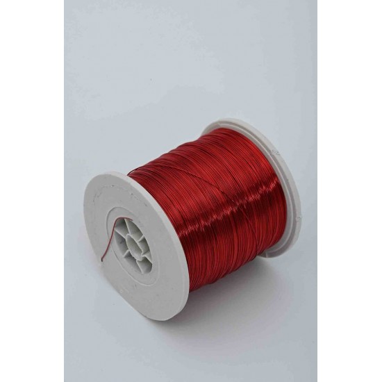 Kırmızı Renk Boyalı 0,40 mm Kalınlığında Makara Tel 500 gr