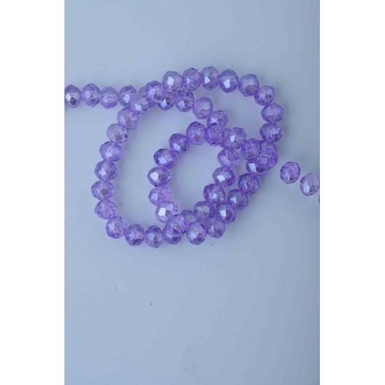 6MM LİLA RENK KRİSTAL BONCUK 50 DİZİ