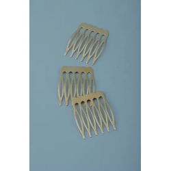 6 Dişli Gold Metal Tarak 10 Adet