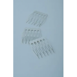 6 Dişli Gümüş Metal Tarak Toka 10 Adet