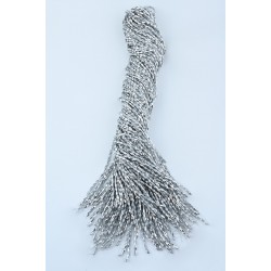 Aynalı Gümüş Arpa  Kristal Boncuk 10 Dizi 