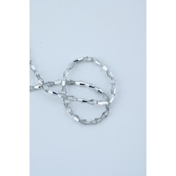 Aynalı Gümüş Arpa  Kristal Boncuk 10 Dizi 