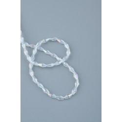 Beyaz Arpa  Kristal Boncuk 10 Dizi 