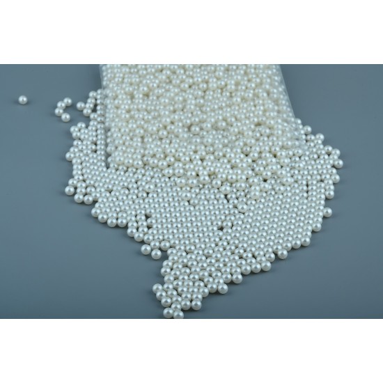 8Mm Krem Çakma İnci Boncuk Yarım Kg