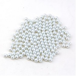 Beyaz Cam İnci Boncuk 8 mm