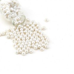 Krem Cam İnci Boncuk 8 mm